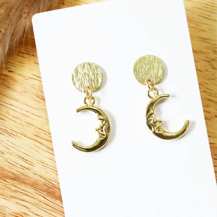 Joyas lunares, pendientes celestiales, pendientes dorados para venta al por mayor de The Willow Creek Studio