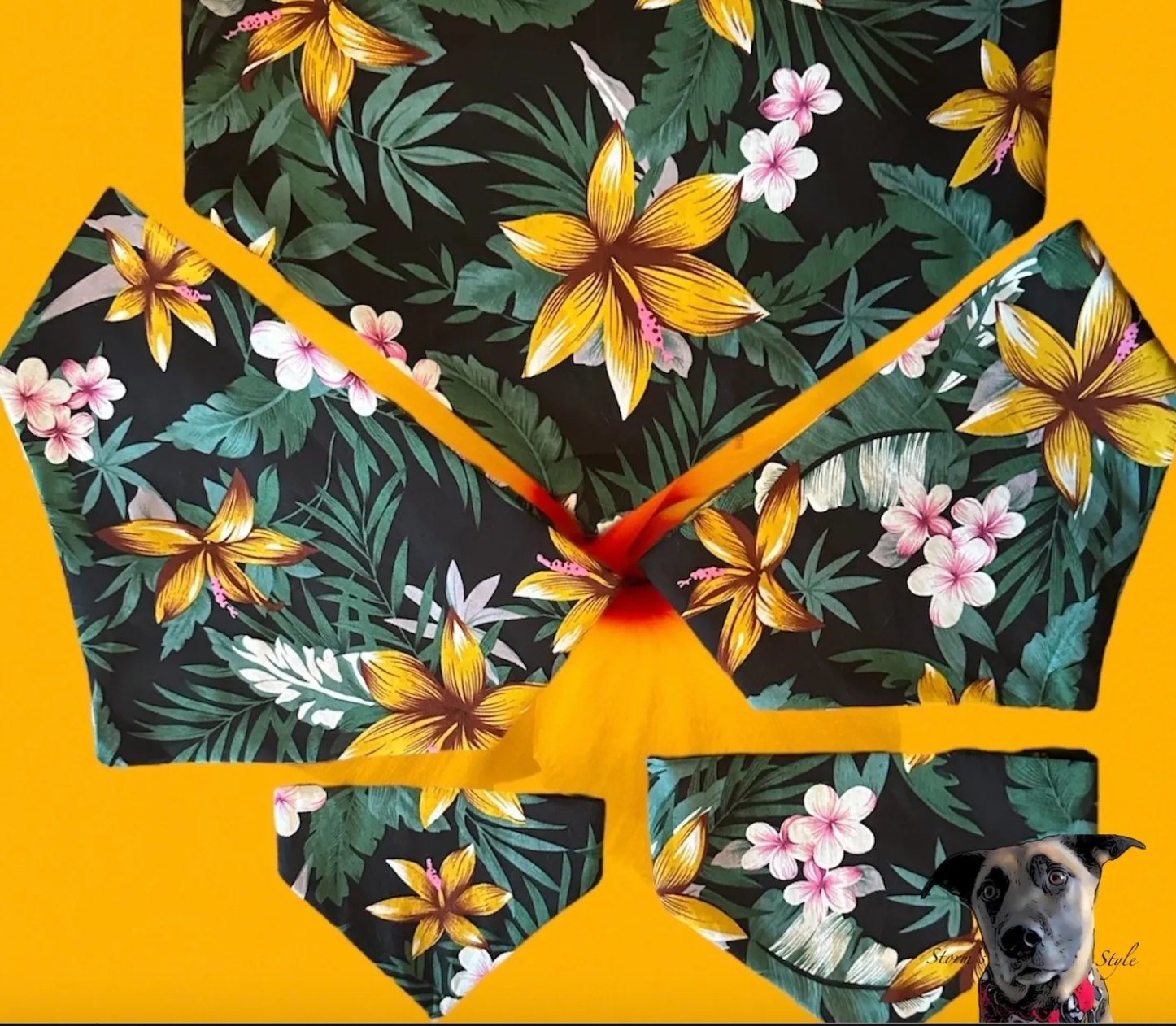 Storms Style - Wholesale Pet Bandana - Dog - Floral Tahiti Pet Bandanas - Dog Cat1
