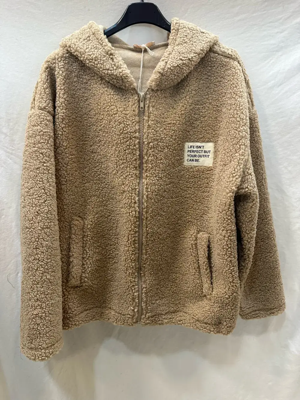 Mimi & Gogo - Wholesale Jacket - Women's - Fleece Hooded Jacket With Zip @3408_VeZipEcusson6