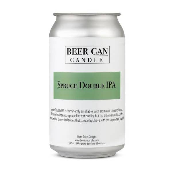 Front Street Designs - Wholesale Jar/Filled Candle - Beer Can Candle Original Scent - Spruce Double IPA