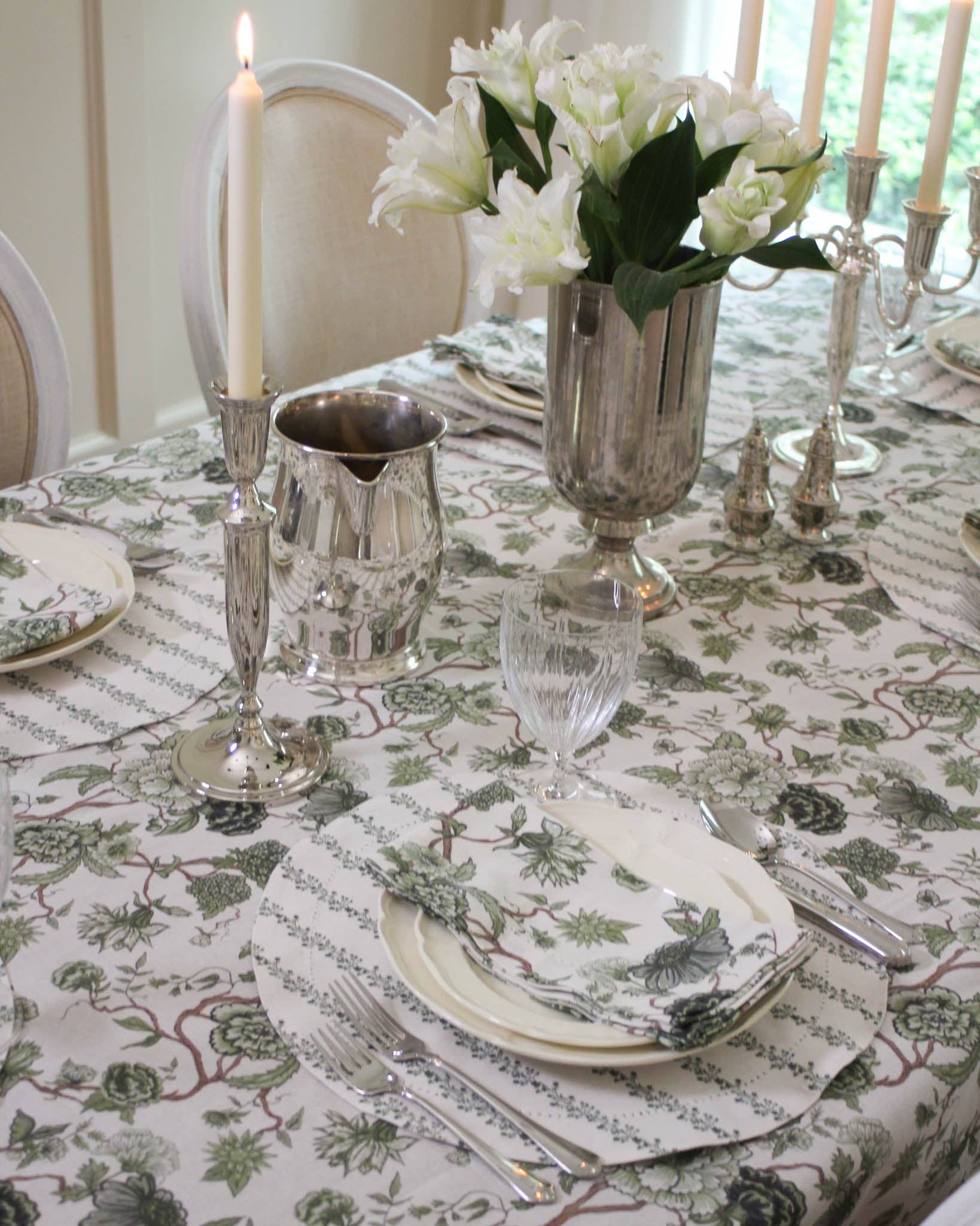 Willamere - Wholesale Dinner & Cloth Napkin - Florence Floral Napkins, Set of Four Fern6