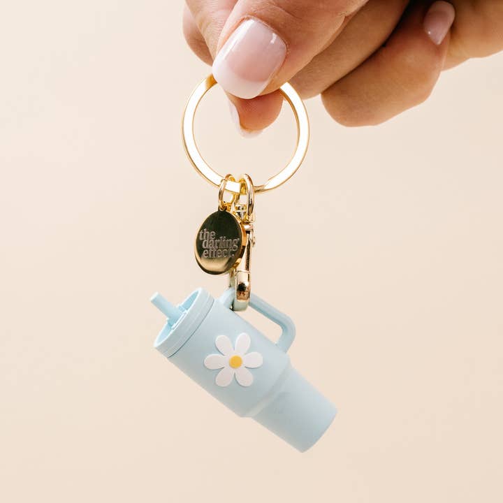Tiny Tumbler Keychain - Aqua for wholesale by The Darling Effect