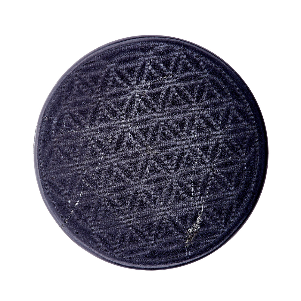 Earths Elements Wholesale - Wholesale Spiritual Stone/Crystal - Shungite Cell Phone Tile- Sacred Geometry0