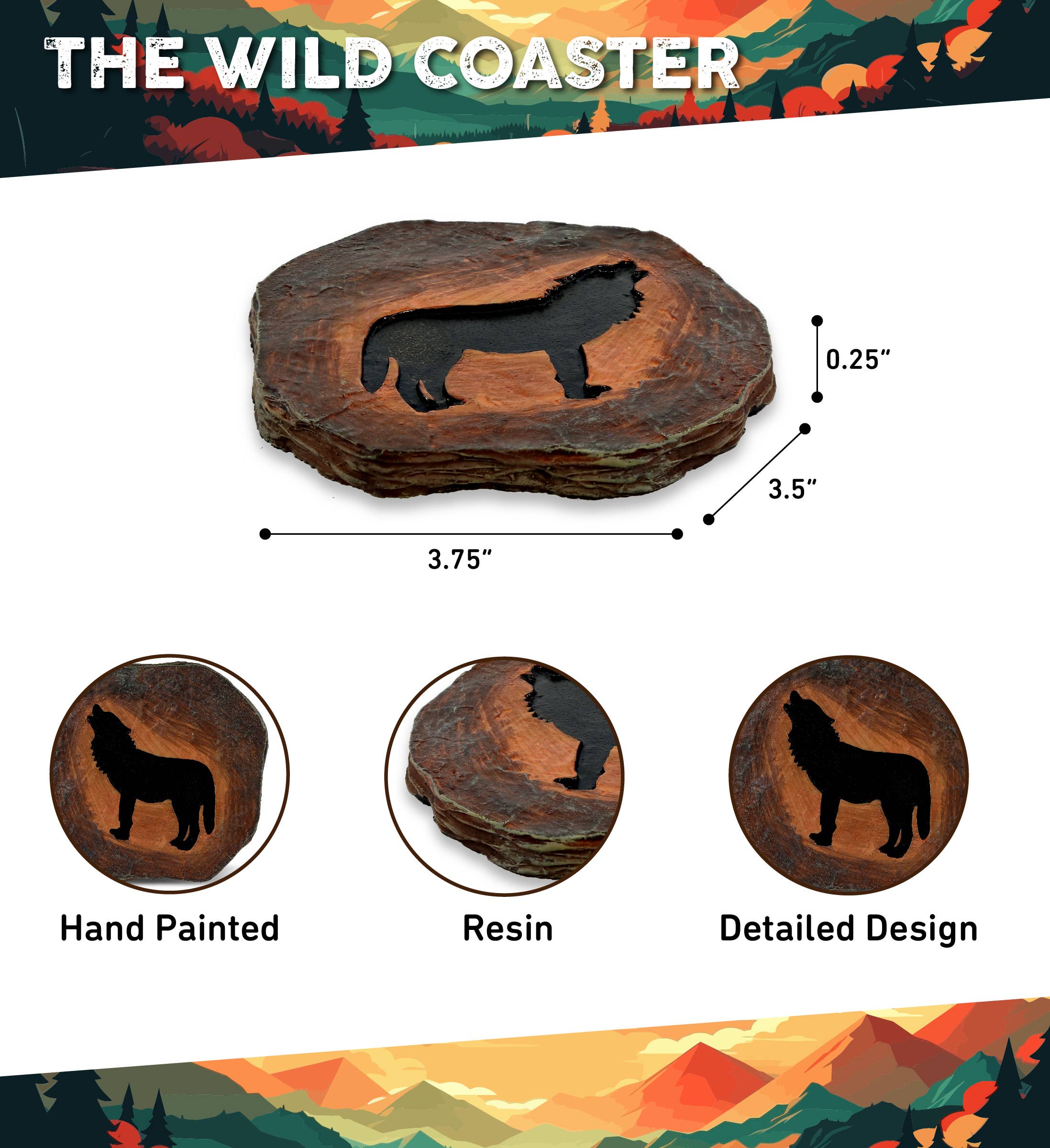 Cota Global - Wholesale Coasters - The Wild  - Coaster - Wolf1