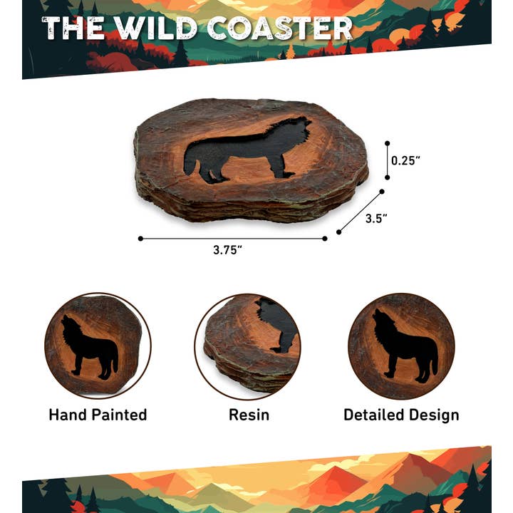 Cota Global - Wholesale Coasters - The Wild - Coaster - Wolf1