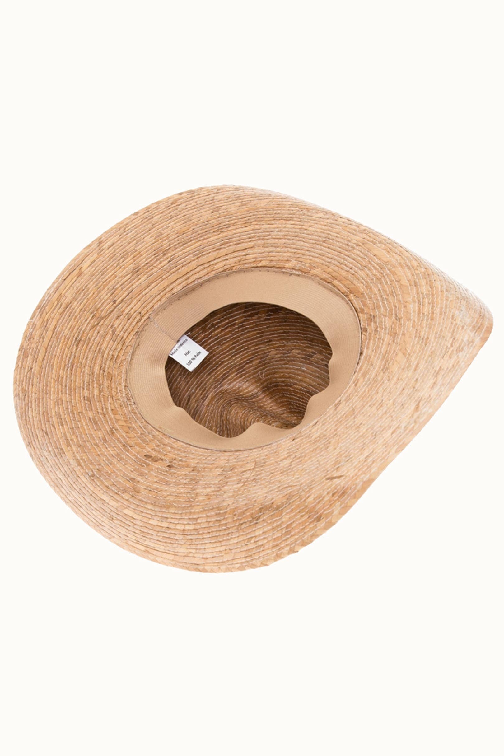 Olive & Pique - Vente Chapeau de paille – femme - Chapeau de cowboy occidental en feuille de palmier fait à la main, UPF 50+, élastique OSFM3