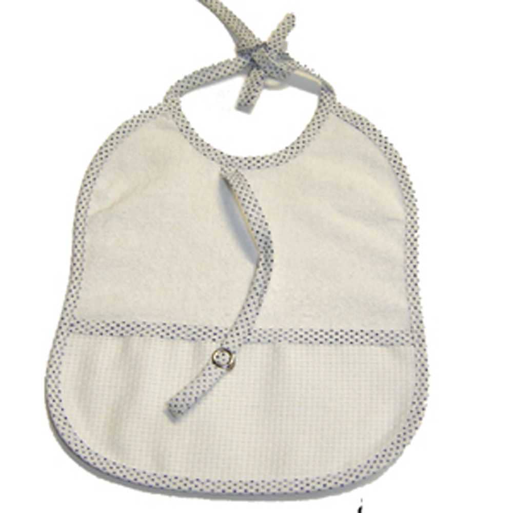 Almatex srl - Wholesale Bib - Baby - GEPPETTO double sponge bib cm.16x19 with embroidered pocket0