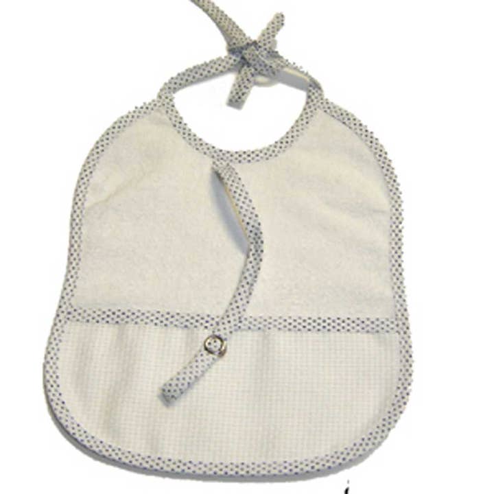 Almatex srl - Wholesale Bib - Baby - GEPPETTO double sponge bib cm.16x19 with embroidered pocket