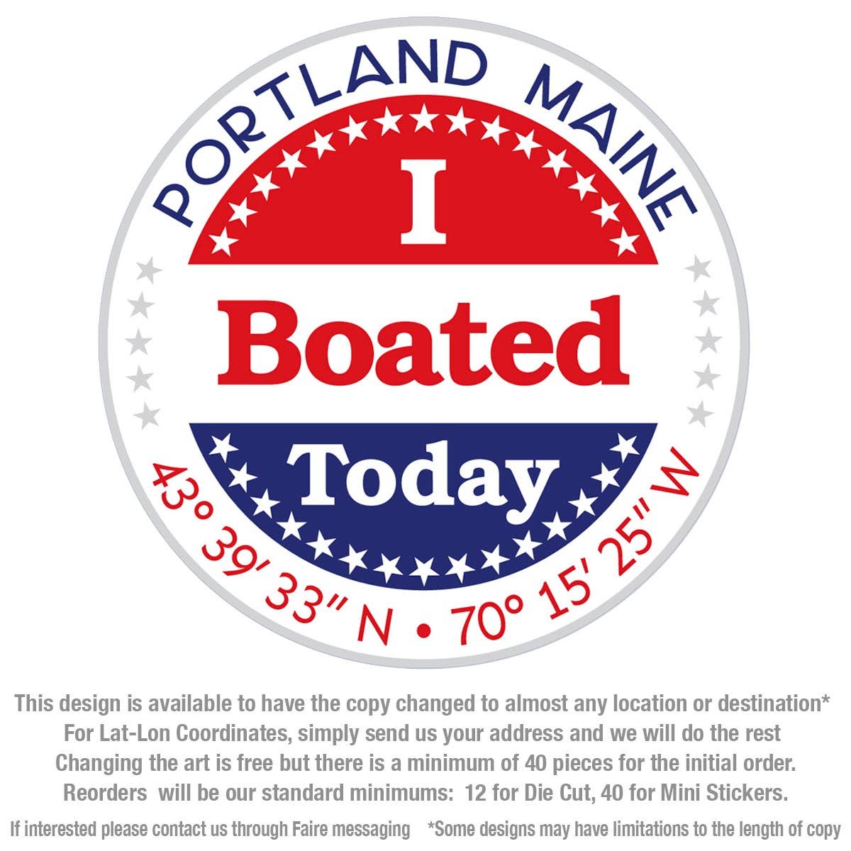 RetroPlanet - Wholesale Sticker - I Boated Today Personalized Name Drop Die Cut Vinyl Stickers3