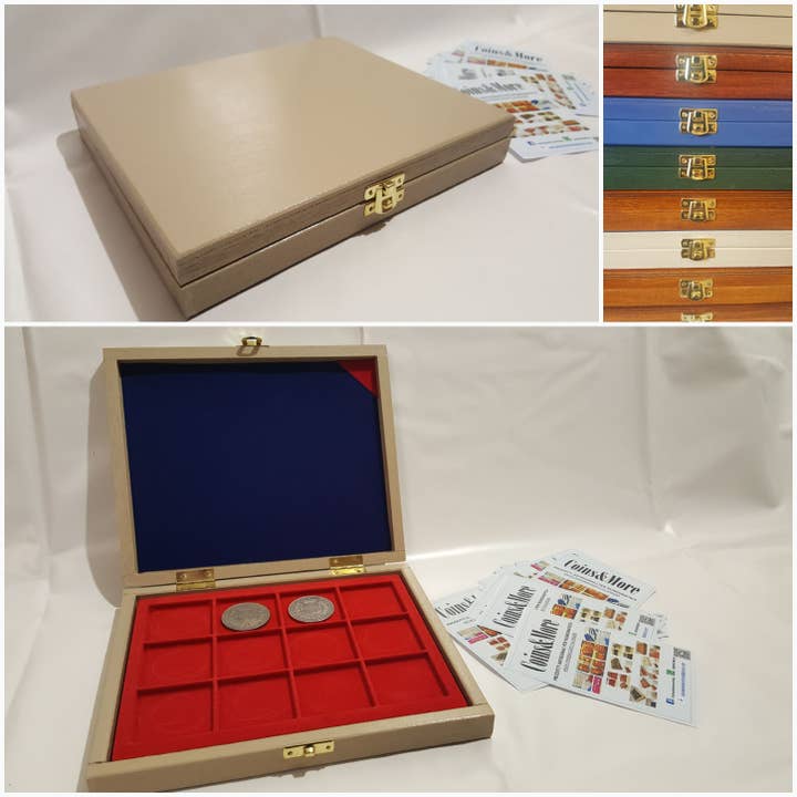 Wooden box for coins and medals for wholesale by Coins&More