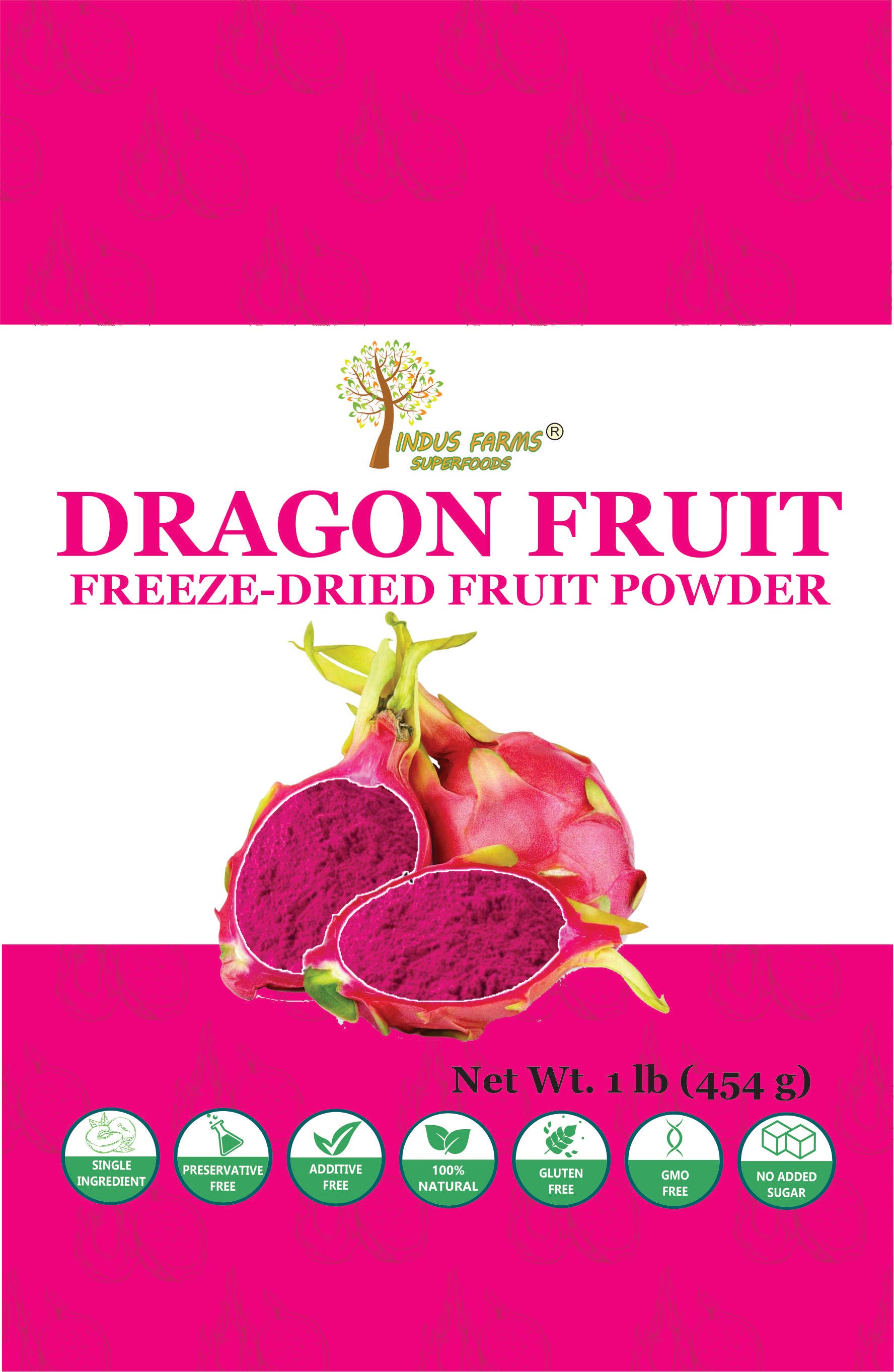 Indus Farms Superfoods - Vente Poudres protéinées/superaliments - Poudre de Fruit du Dragon Lyophilisée 100% Pure, Sans Additifs0
