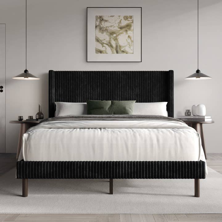 Home Design - Wholesale Bed - Duluth Corduroy Velvet Upholstered Platform Bed12