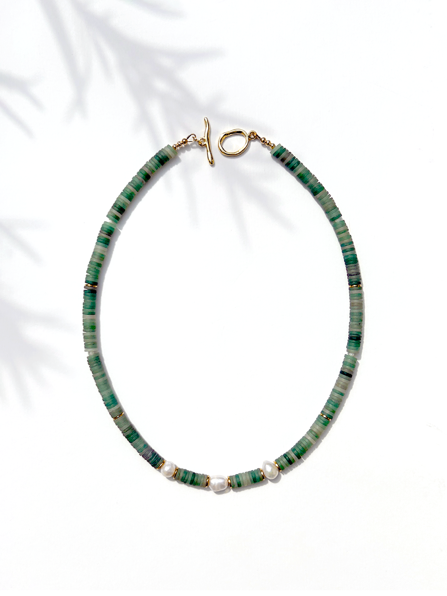 Kaylie Dawn Jewelry - Wholesale Beaded/Pearl Necklace - Madaket Handmade Heishi Gemstone & Pearl Necklace - 5 Colors11