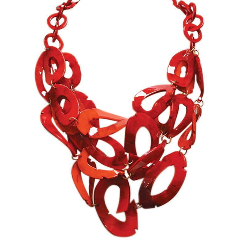 AMORINO SRL – wholesale Kedjehalsband – HALSBAND MED RINGAR OCH OVALA HÄNGEN I HARTS - FT24184A4762