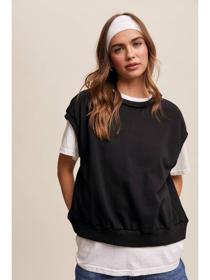 Listicle - Wholesale Sweatshirt - Women's - Boxy Crew Neck Sweat Vest Top19