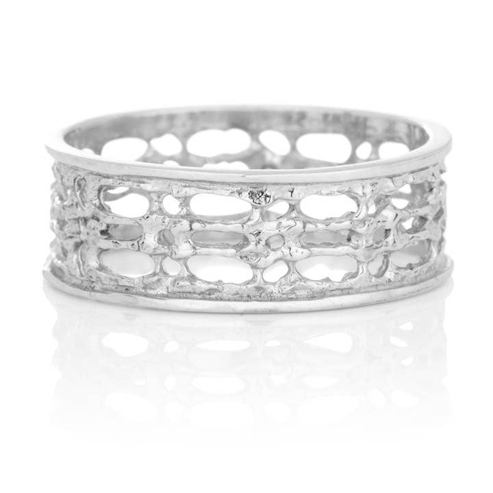 Bague de mariage Asterias pour femme en or blanc 14 carats pour la vente par AURUM by Guðbjörg