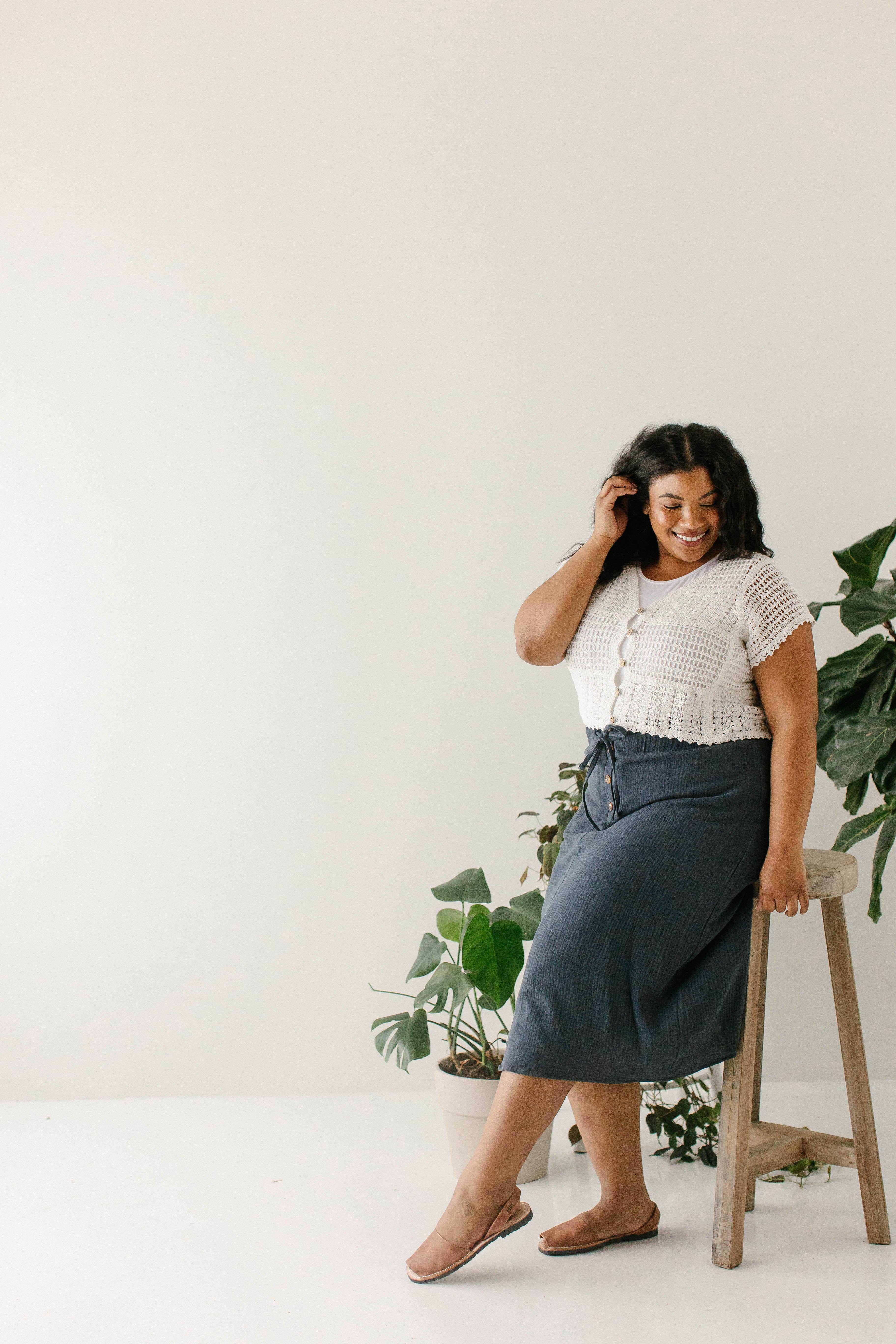 The Main Street Exchange - Wholesale Skirt - Women's - 'Courtney' Paper Bag Waist Cotton Gauze Skirt FINAL SALE13