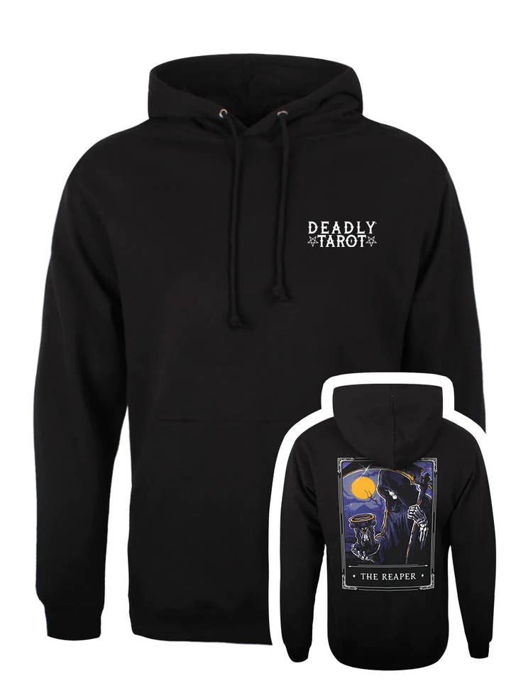Deadly Tarot Legends - Reaper Unisex sort pullover hættetrøje for engroshandel hos Grindstore