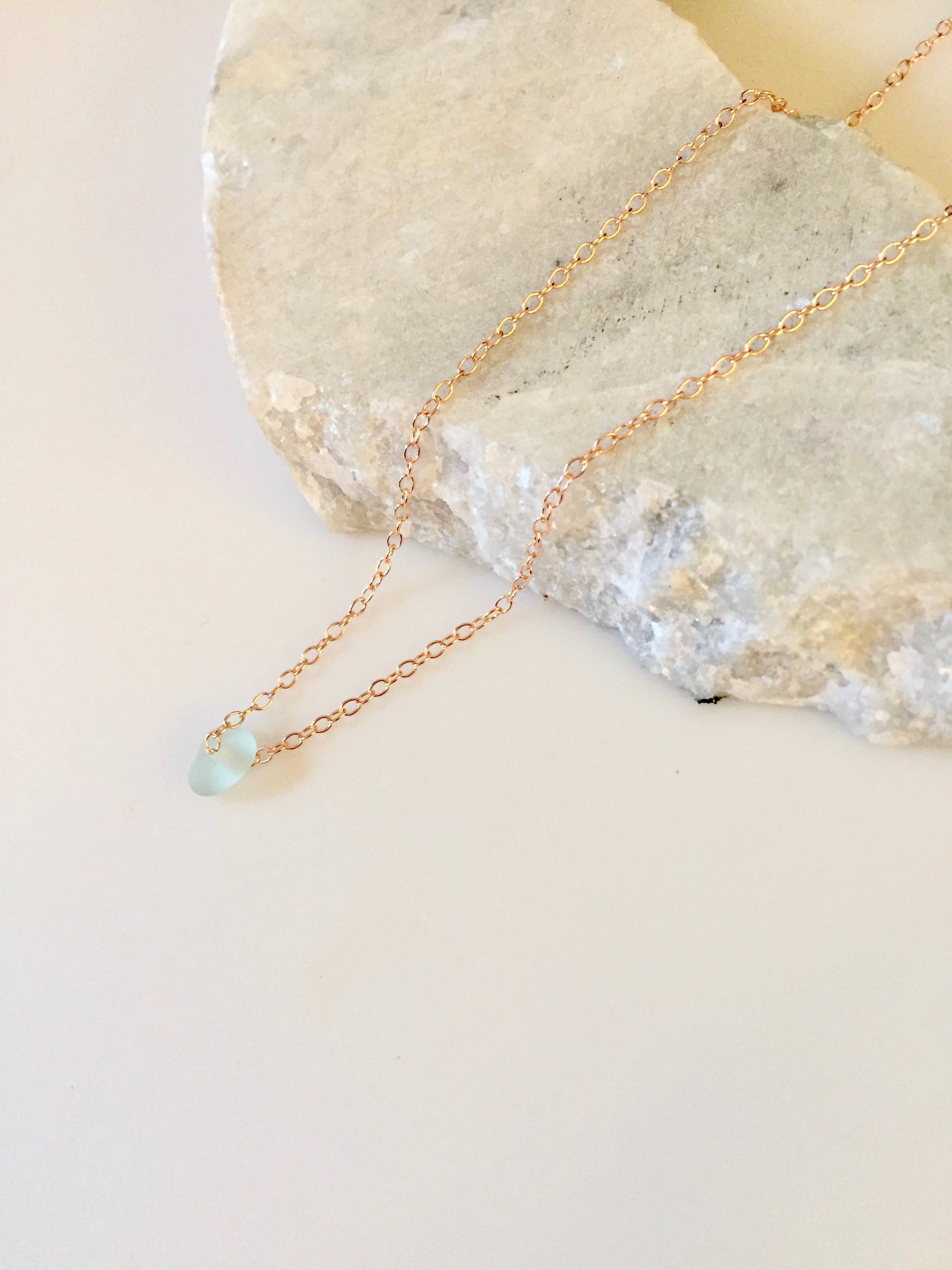 La Soucique Studio Metalsmithing - Wholesale Pendant/Charm Necklace - Perelle Dainty Seaglass Necklace3