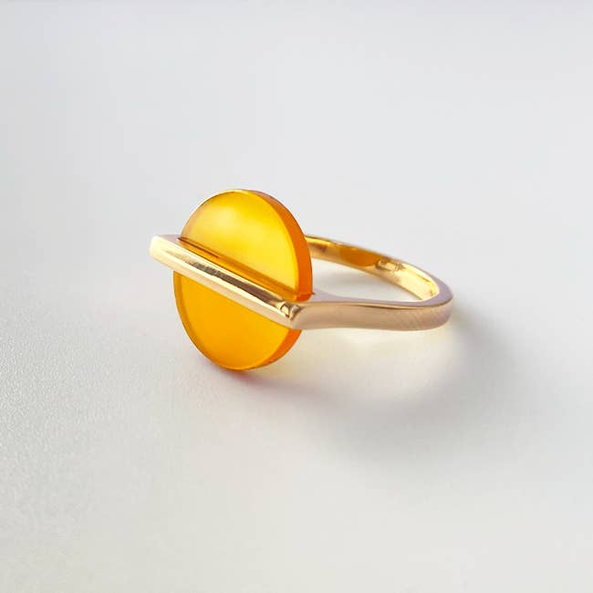 Xalapa Ring - Guldpläterad - Gul Chalcedon för wholesale av TALISMAS BIJOUX