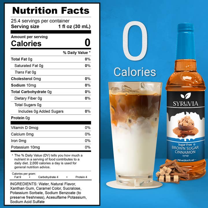 Syruvia - Wholesale Flavored Syrup - Sugar-Free Brown Sugar Cinnamon Syrup