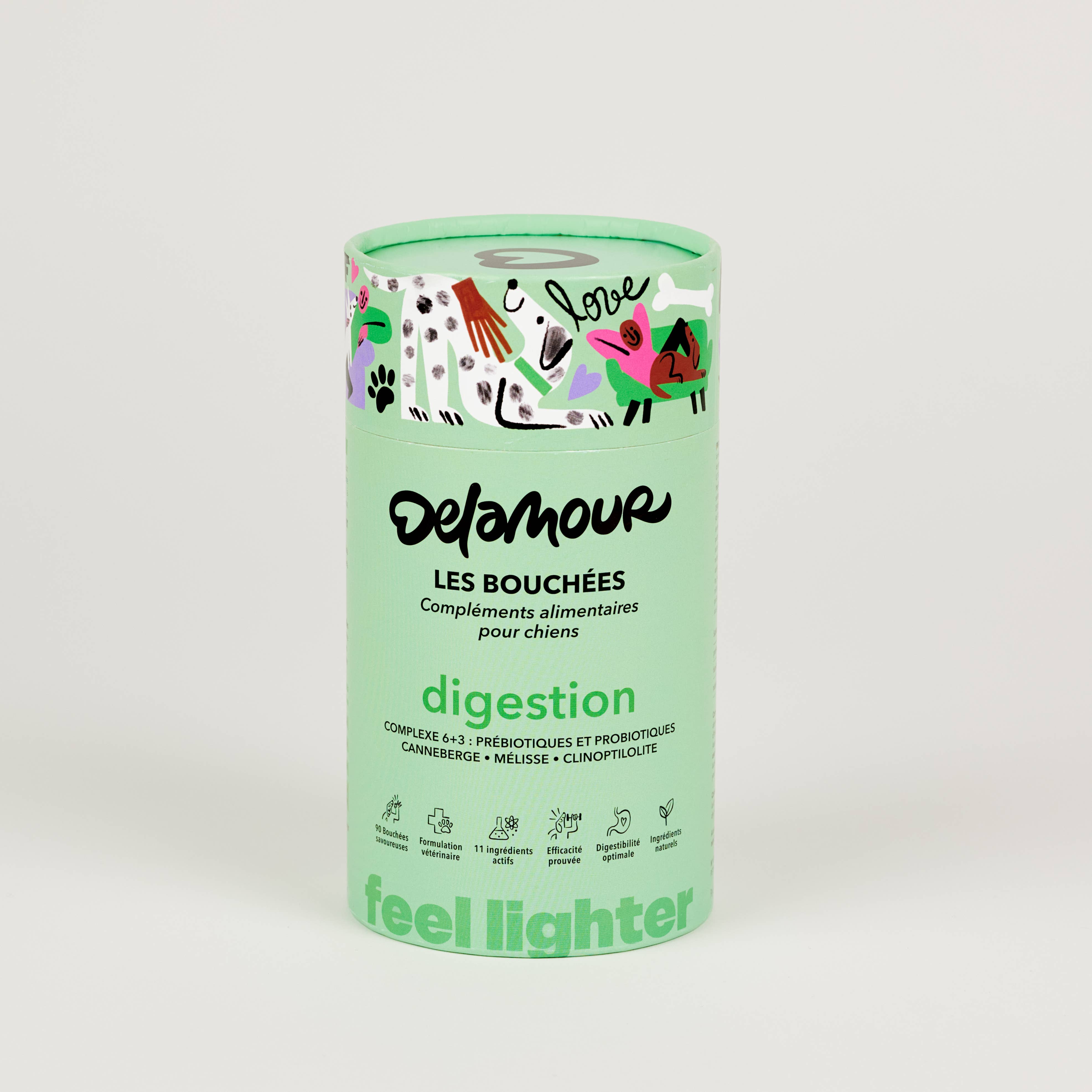 Delamour - Wholesale Pet Treats - Dog - Les Bouchées - 90 chews to support Digestion (270g)