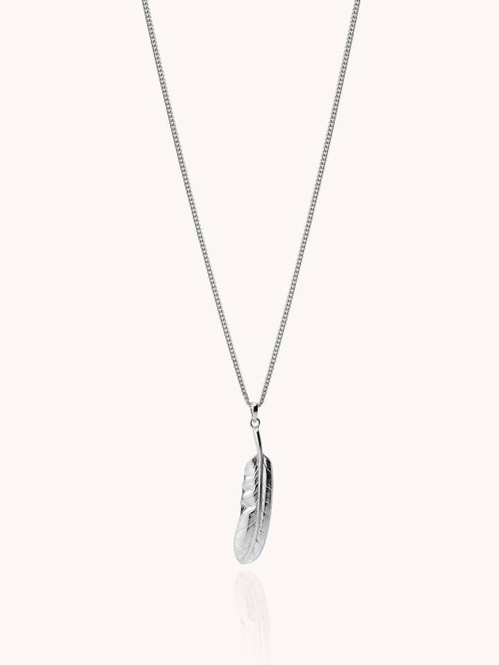FEATHER Necklace for Men in sterling silver for wholesale by Aran Jewels