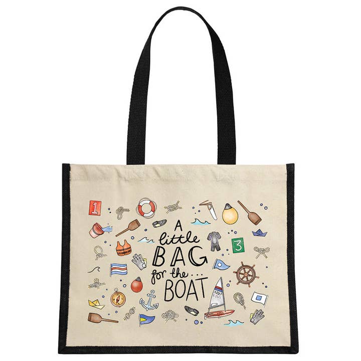 Una pequeña bolsa para el barco Crema y Negra Bolsa de Yute para venta al por mayor de Stubbs Mugs
