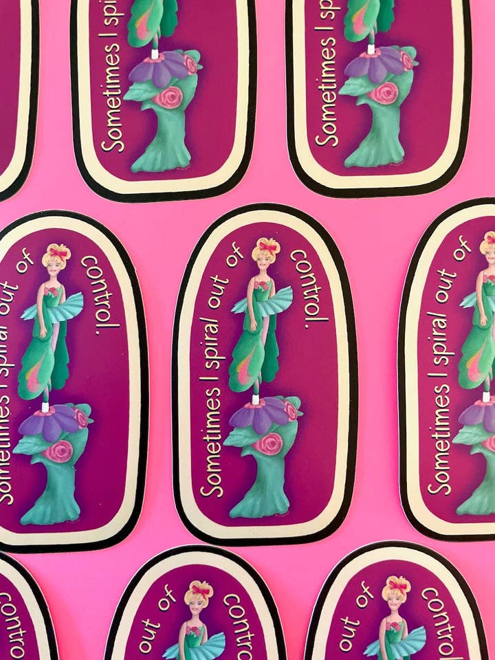 Sometimes I Spiral Out of Control Vinyl Sticker for wholesale by Unruly Wit