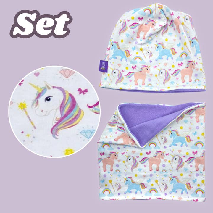 HECKBO - Wholesale Winter Accessory Set - Kids - Hat and scarf set unicorn - winter hat
