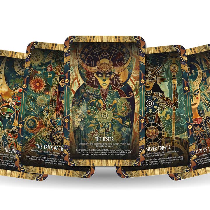 Ibiza Tarot USA - Vendita all'ingrosso Tarocchi - Loki - The Trickster's Path Oracle Deck Cards - Superare le complessità e le sfide con astuzia e arguzia6