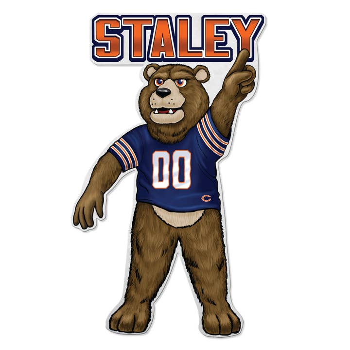 Chicago Bears Mascot Logo Shape Cut Pennant for wholesale by Rico Industries