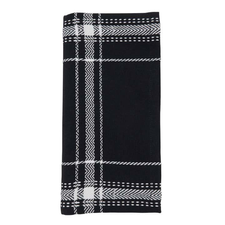 Black Plaid Napkin - Casual Style and Texture for wholesale on Faire
