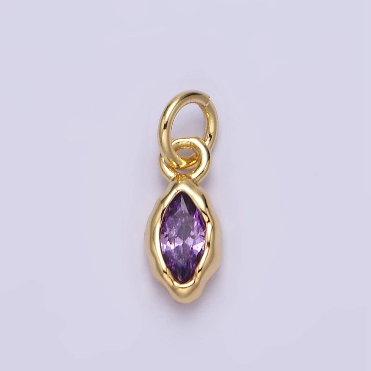 Aim Eternal - Wholesale Individual Charm/Pendant - 14K Gold Filled Molten Marquise Personalized Birth Month CZ Charm | AC-1378 - AC-13894