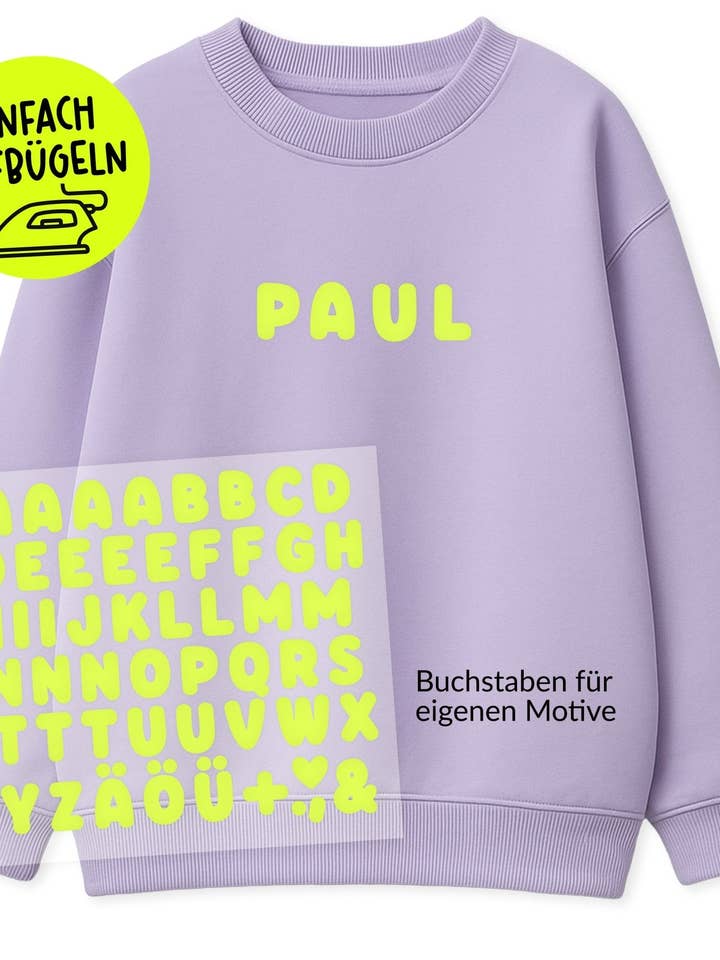 XL Flock Patch - ABC Letters *iron-on* for wholesale by Paul und Clara