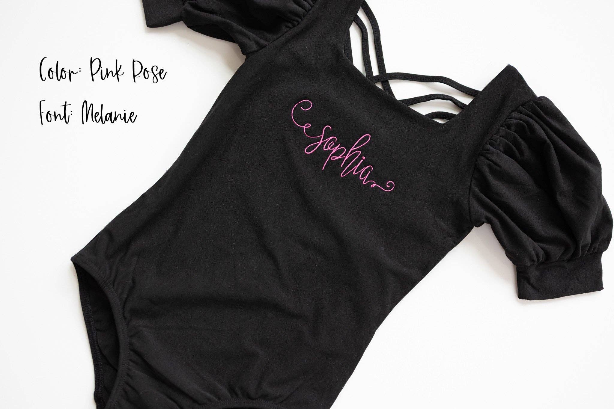 Cheeky Plum - Wholesale Leotard - Kids - Puff Sleeve Leotard - Black Magic1