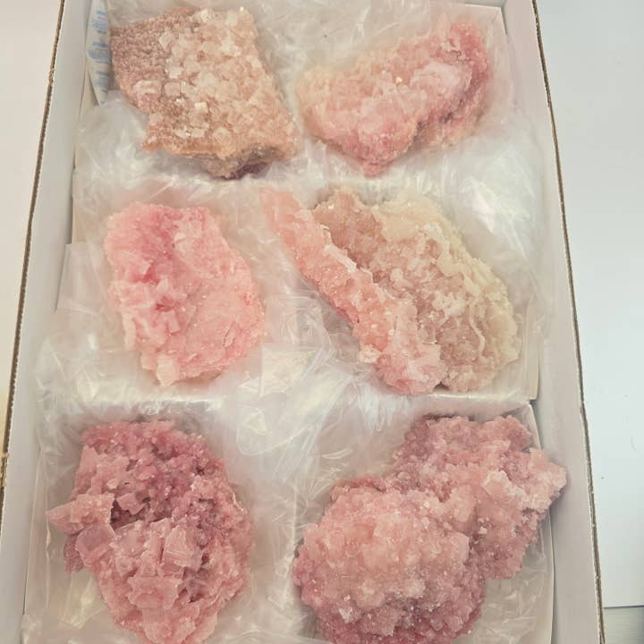 6-pack rosa halit – stora mineralplattor – kristallprover #8 för wholesale av Aquamarine Daydream Wholesale