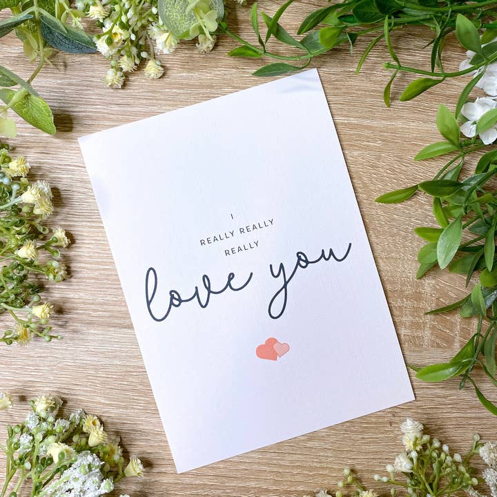 Love you Valentines Anniversary Greeting Card for wholesale by Stottella Design