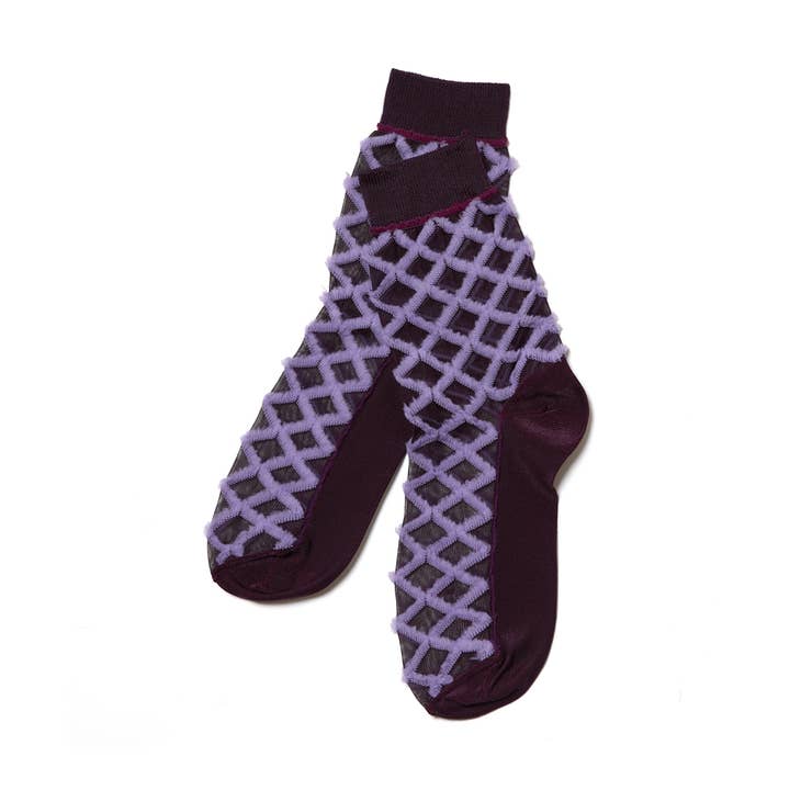 Fringe Diamond Crew Socks for wholesale by Stems socks & tights