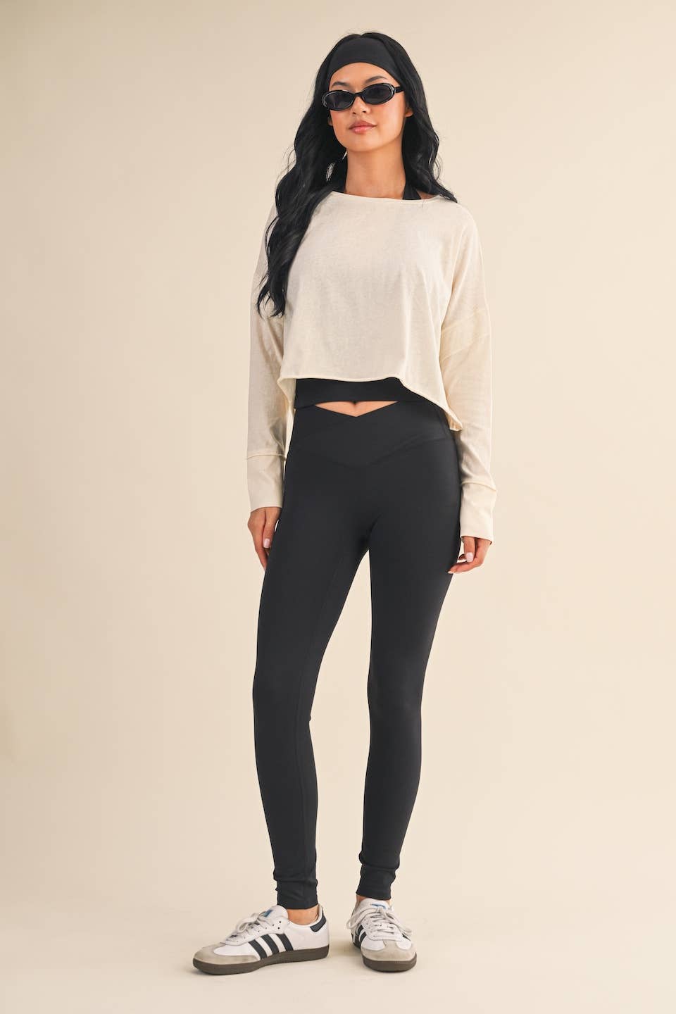 KIMBERLY C - Wholesale Athletic Top - Women's - Cotton Slub Cutout Back Long Sleeve Layering Top27