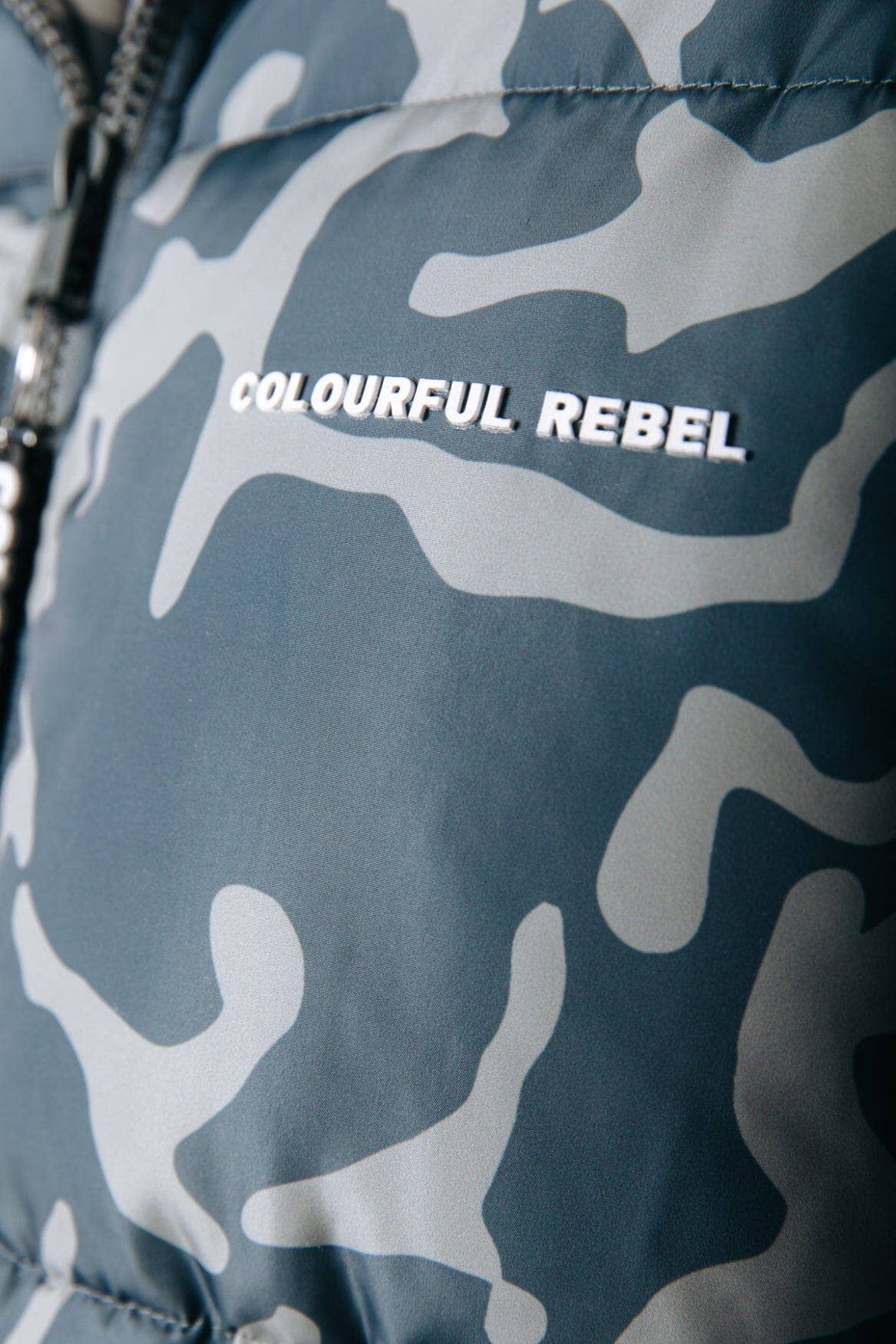 Finch Clean Camo Puffer Jacket | Dark grey for wholesale on Faire2