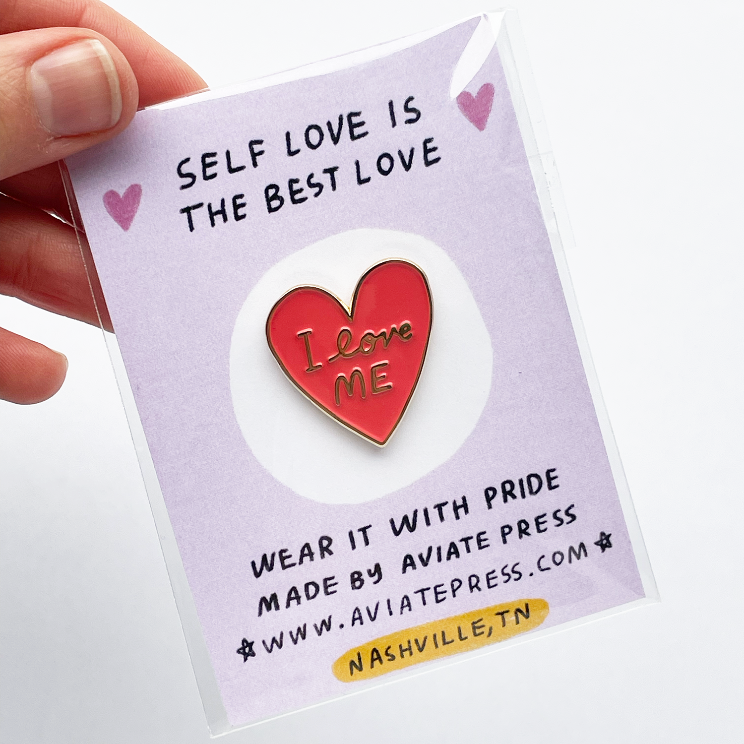 Aviate Press - Wholesale Lapel Pin/Button - I Love Me Heart Enamel Pin4
