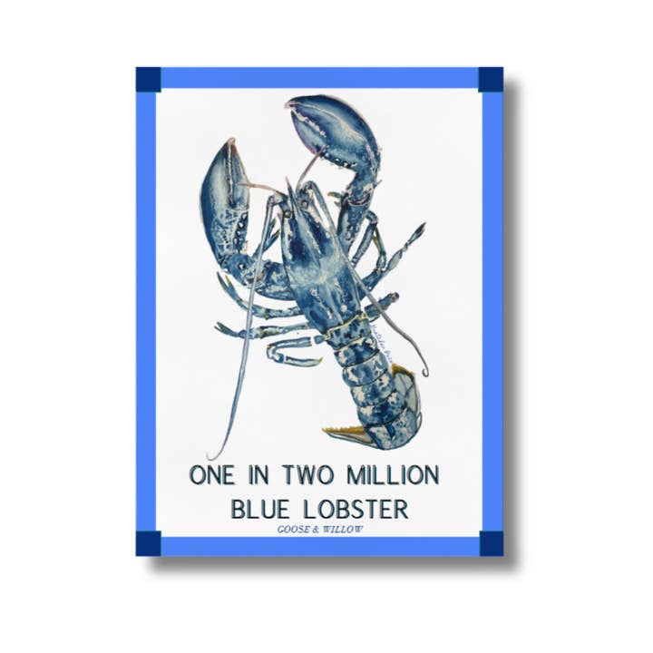 Goose and Willow - Wholesale Poster - Poster - Blue Lobster One in Two Million with Blue Frame