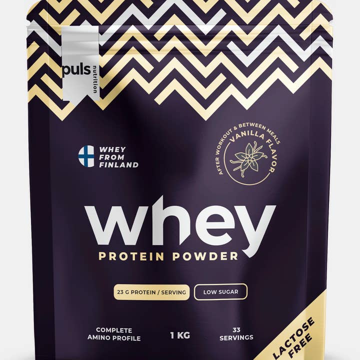 Puls Nutrition – wholesale Protein-/superfoodpulver – WHEY PROTEIN Vanilj 1kg LAKTOSFRI
