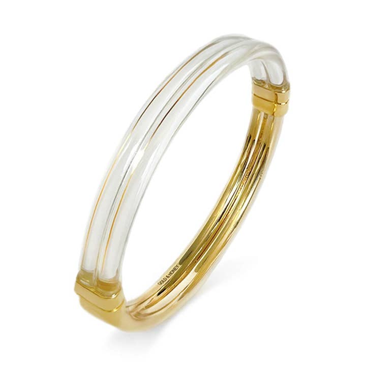 Ridge Lucite Hængsel Armbånd i Klar for engroshandel hos Gold & Honey