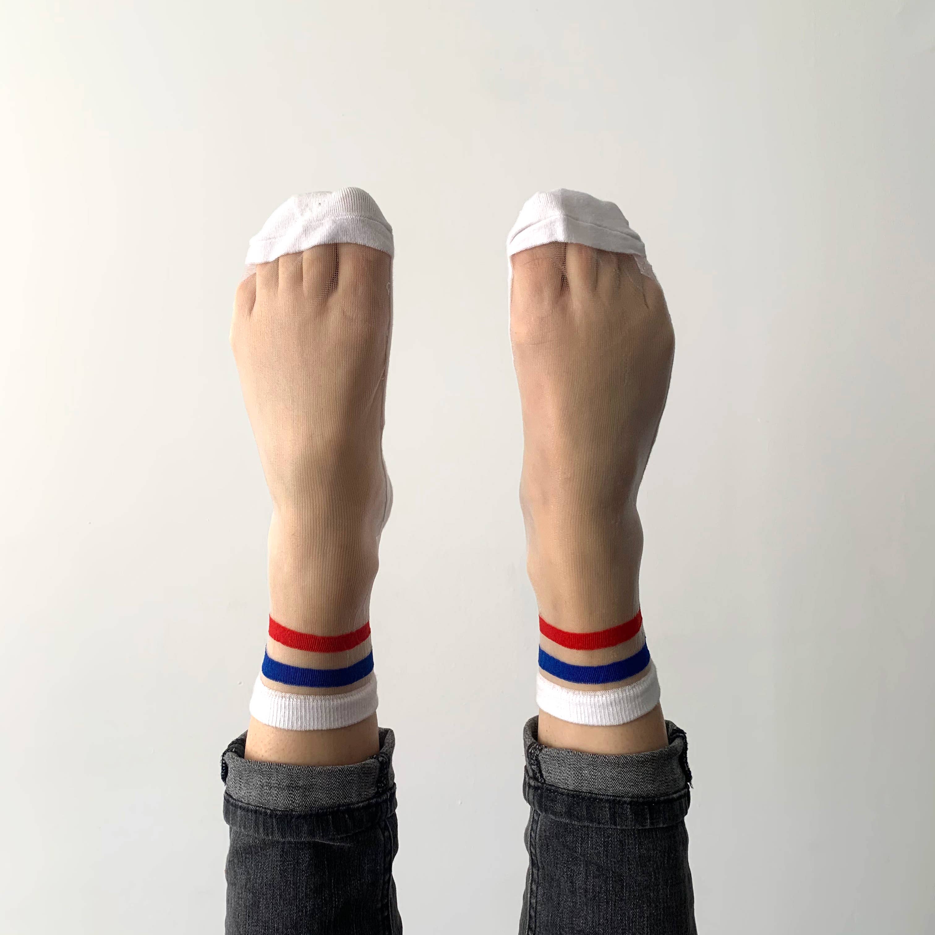 sockette - Wholesale Sokken - Dames - Mimi dames sokken in blauw, wit en rood2