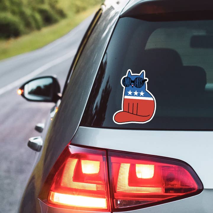 Democrat Cat For Kamala Harris 5" Car Decal for wholesale by Mouthy Broad