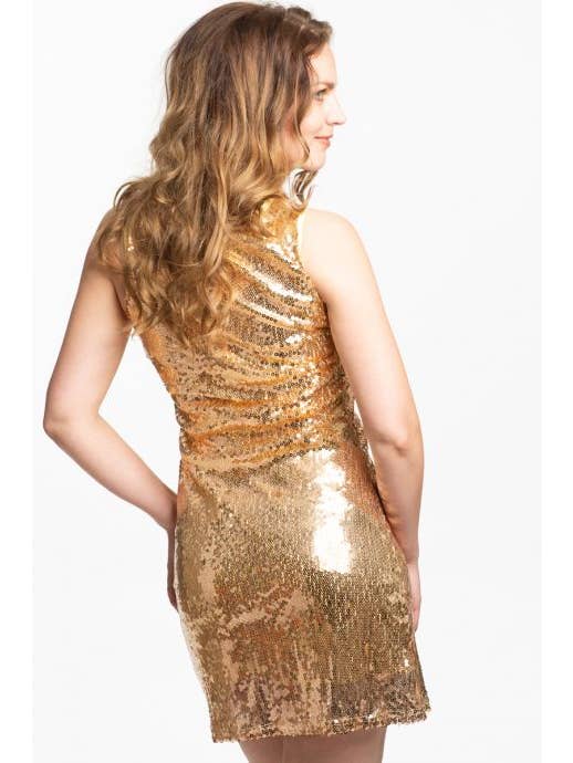 Partychimp - Wholesale Costume - Women's - Party Dress Sequins Gold - Party Costume2