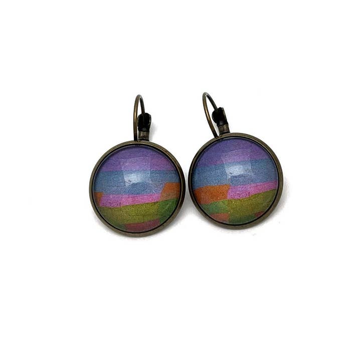 2022 George Morrison - USA Stamp - Postage stamp jewelry - Postage Stamp Earrings - French clip earrings in antique bronze finish for wholesale by Postage Stamp Jewelry