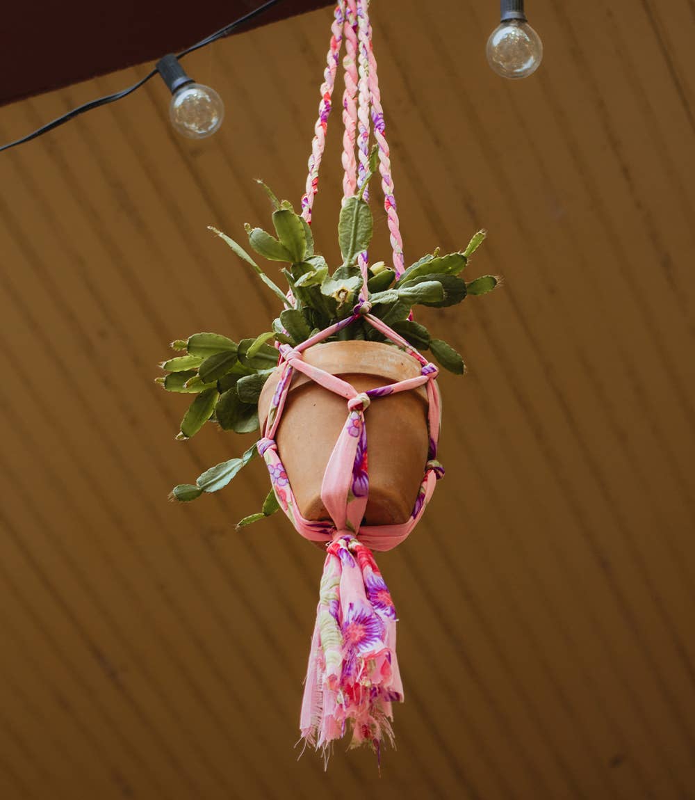 Matr Boomie Fair Trade - Wholesale Hanging Planter - Macrame Plant Hanger - Assorted Upcycled Sari2